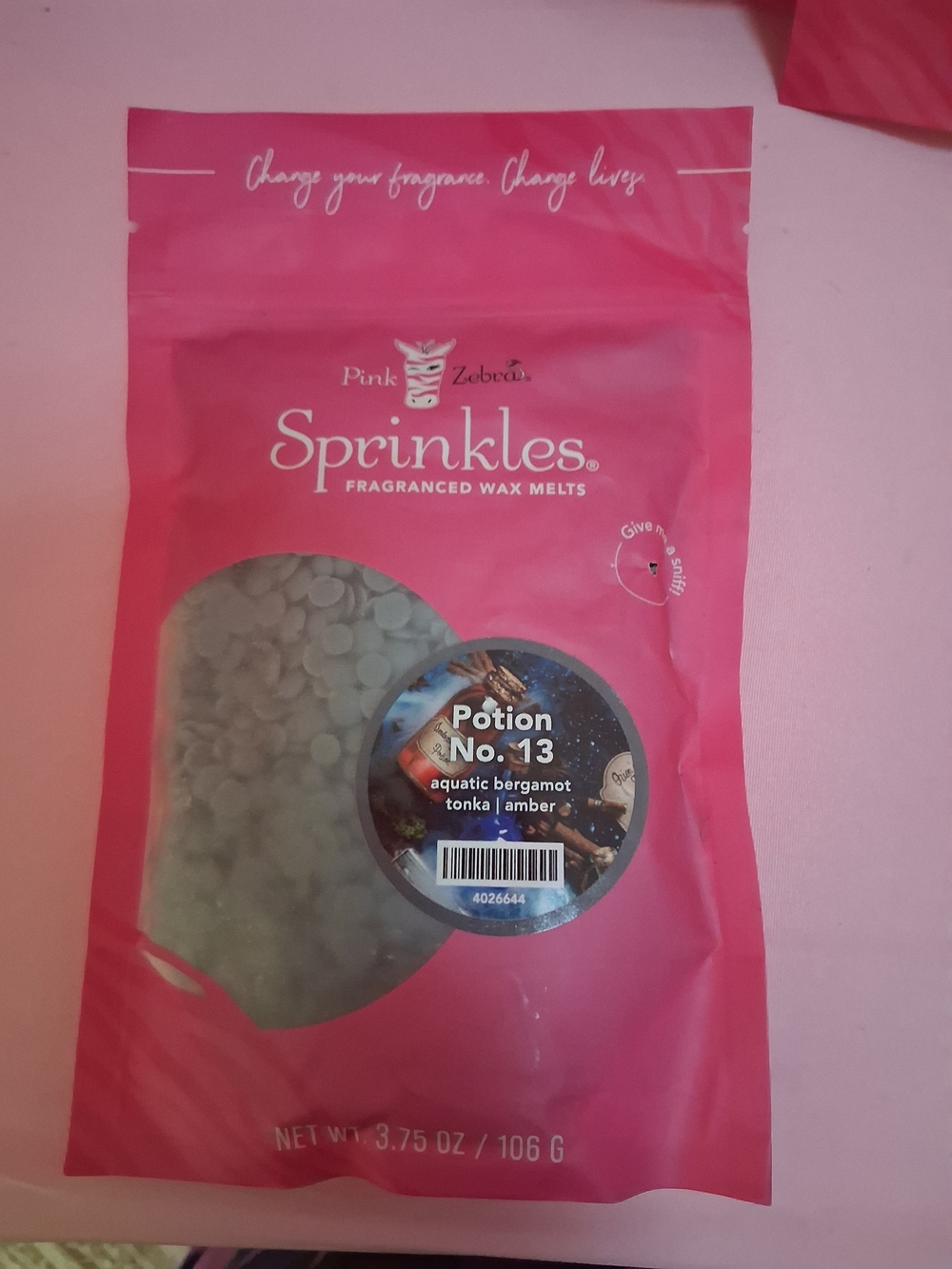 Pink Zebra Sprinkles Fragranced Wax Melts - Bright Pink Pouch